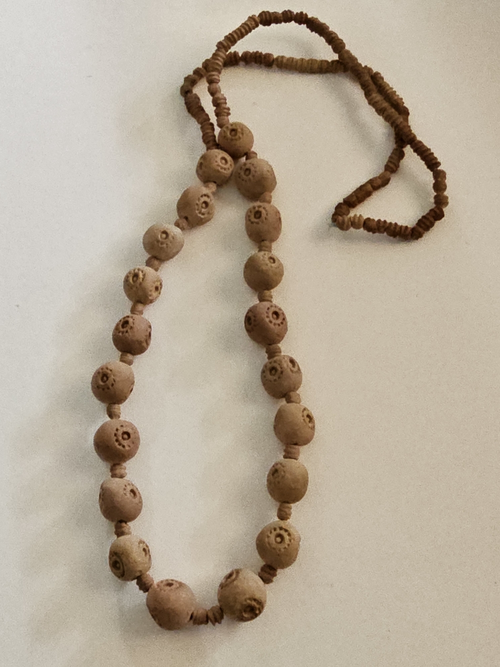 Handcrafted Natural Clay Bead Necklace
